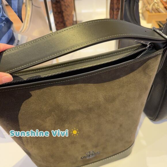 NWT Coach Jude Duffle Bag CCL10 Suede Army Green - Picture 7 of 7